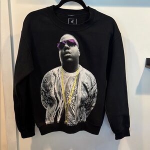 Black Crewneck Sweater with Portrait of The Notorious B.I.G
